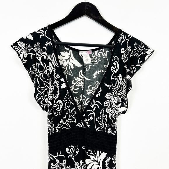 Body Central Vintage Y2K Floral Lace Design Ruffle Sleeve Dress Size Large - Picture 2 of 4